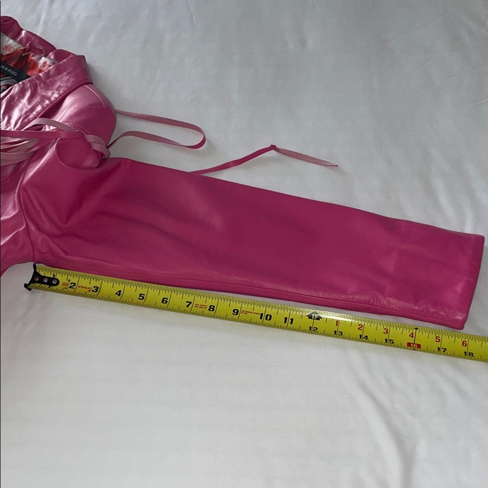 Chic Pink Leather Fringe Jacket - Picture 15 of 16